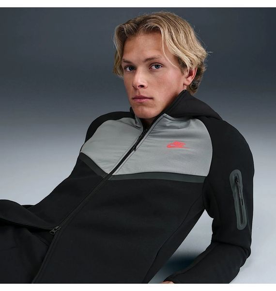 Зіп Худі Nike Tech Fleece (чорно-сіре) IH4302-010 фото